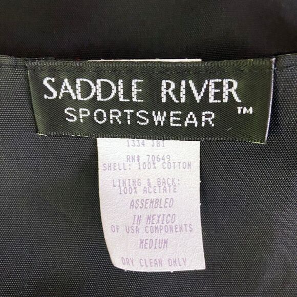 Vintage Saddle River Sportswear Vest Size M Bows Jingle Bells Christmas Holiday - Picture 3 of 4